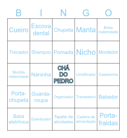 CHÁ DO PEDRO Bingo Card