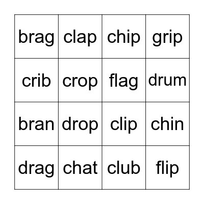 blends 4 in a row Bingo Card
