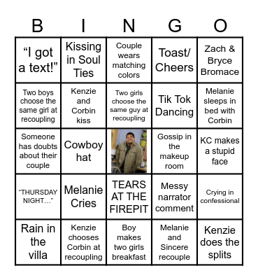 Love Island Bingo Season 8;Ep13 Bingo Card