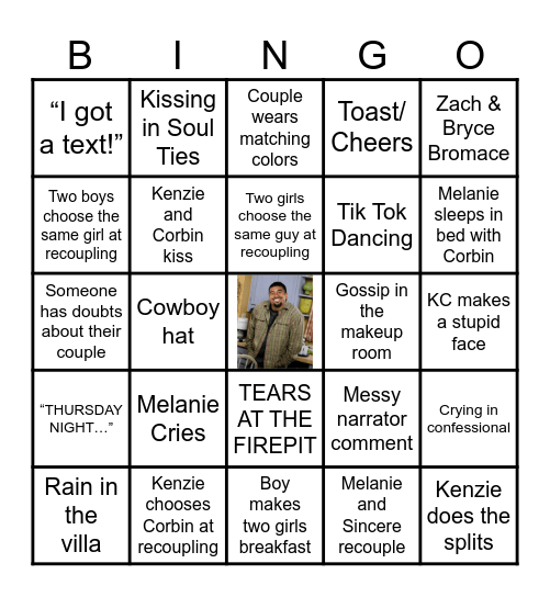 Love Island Bingo Season 8;Ep13 Bingo Card