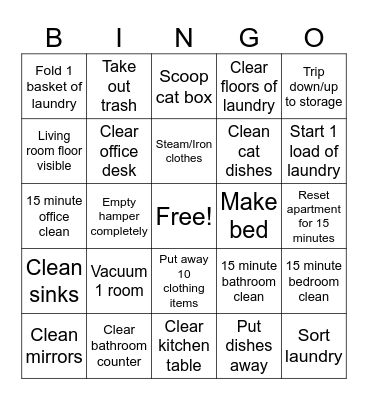 Home Maintenance Bingo Card