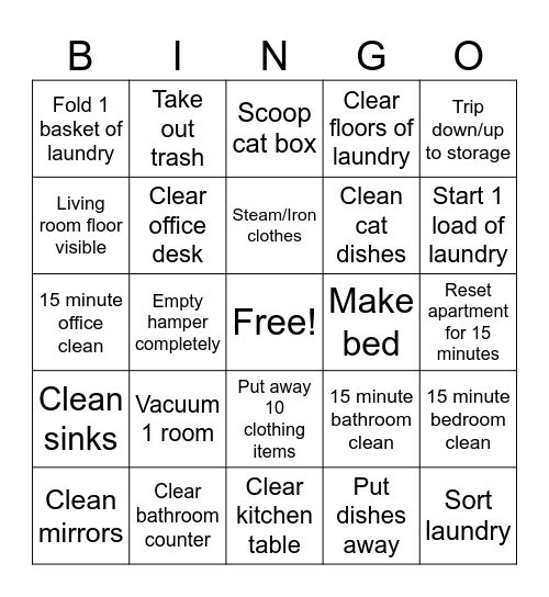 Home Maintenance Bingo Card