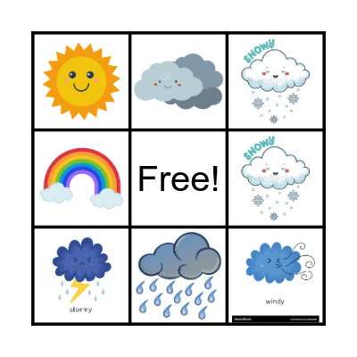 weather bingo Card
