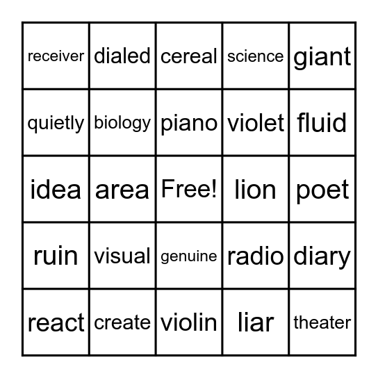 BINGO Card