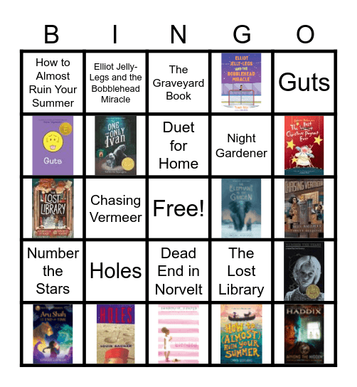 Tween Read Bingo Card