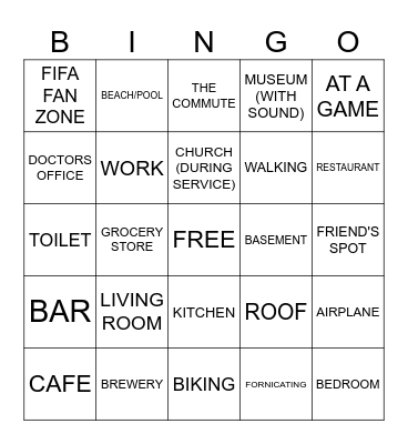 World Cup Viewing Bingo Card