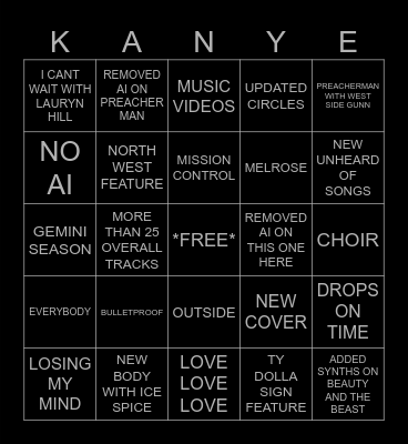 BULLY DELUXE PREDICTIONS Bingo Card