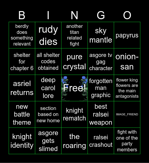 deltarune chapter 5 Bingo Card