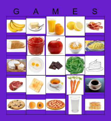 Cooking Bingo Card