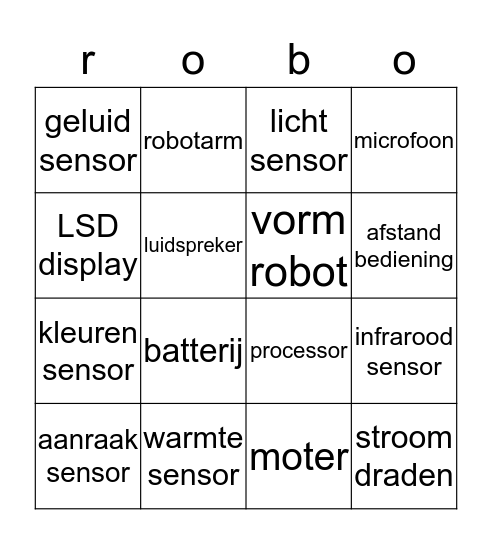 robotica bingo Card