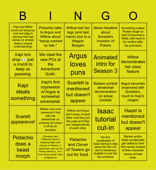 Dodo Bingo Card