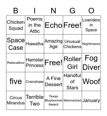 Bluenbonnet Bingo 2016-17 Bingo Card