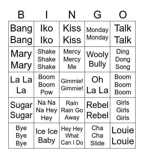 Instant Replay Bingo Card