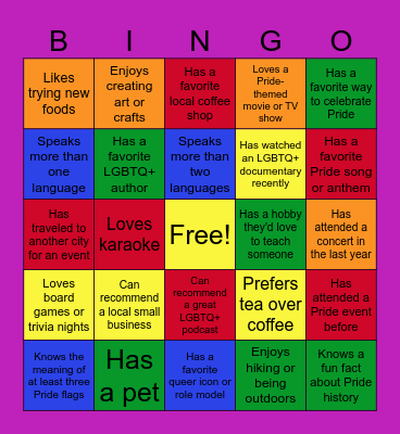 CELEBRATE PRIDE MONTH Bingo Card