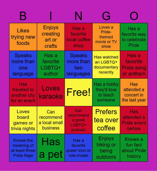 CELEBRATE PRIDE MONTH Bingo Card