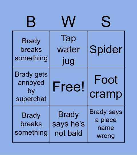 Big Weather Bingo Card