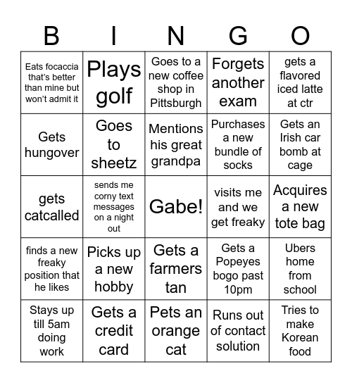 Gbingo Card