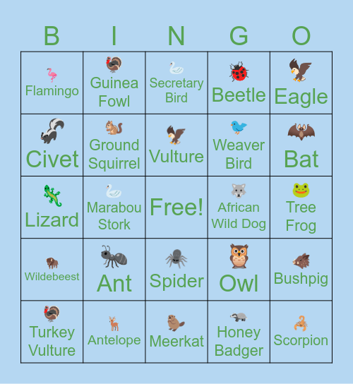 Abdullah's 1st Bingo Card