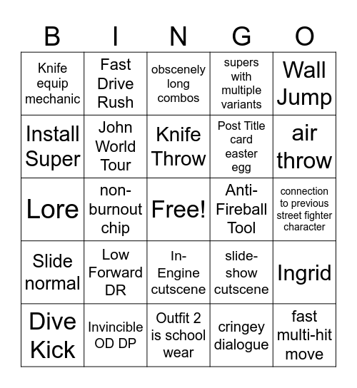 Yasmine Reveal Bingo Card