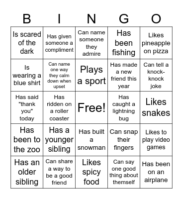 Summer Bingo Card