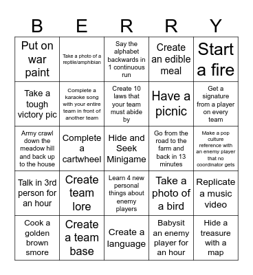 Wanderings 2026 #2 Bingo Card