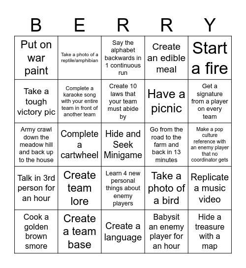 Wanderings 2026 #2 Bingo Card
