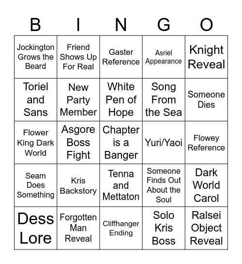 Deltagoon Bingo Card