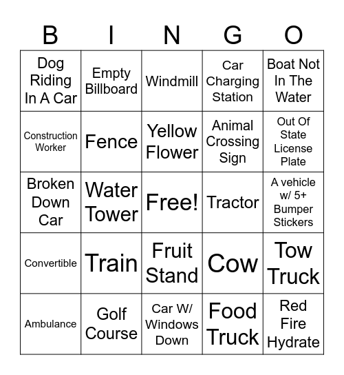 Nauvoo Bingo Card