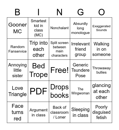 Class no Daikirai na Joshi to Kekkon Bingo Card