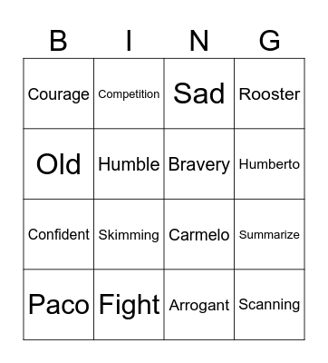 Bingo time! Bingo Card