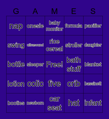 baby, baby Bingo Card