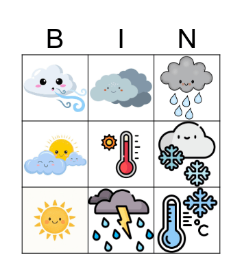 Weather Bingo Card