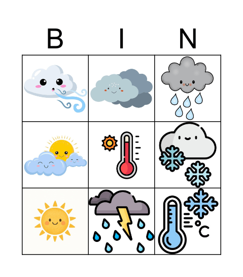 Weather Bingo Card