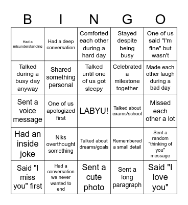 DONGHEE'S 18TH BIRTHDAY BINGO Card