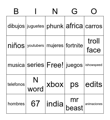 ig bingo Card