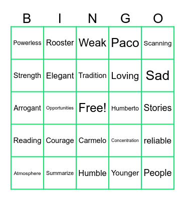 Bingo time! Bingo Card