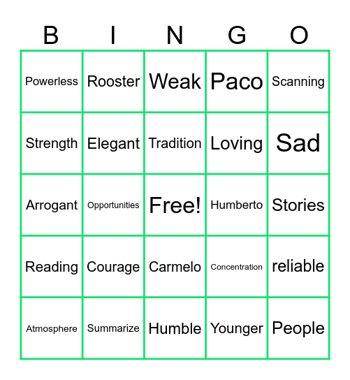 Bingo time! Bingo Card