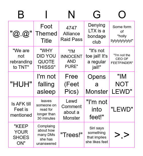 Siri Bingo Card