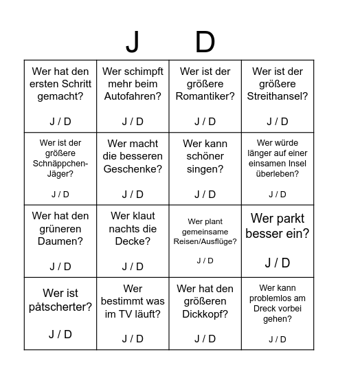 ❤︎  HOCHZEITSBINGO  ❤︎ Bingo Card