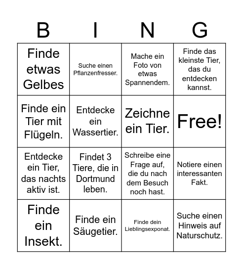 Bees for Future Bingo Card