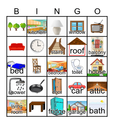 HOUSE OBJECTS Bingo Card