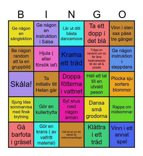 Midsommar <3 Bingo Card