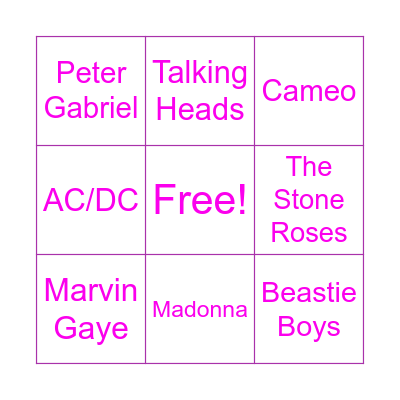 80's Bingo Card