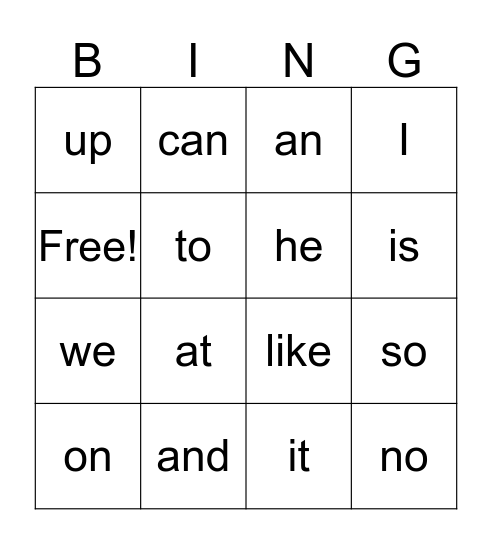 SIGHT WORDS RED LIST Bingo Card