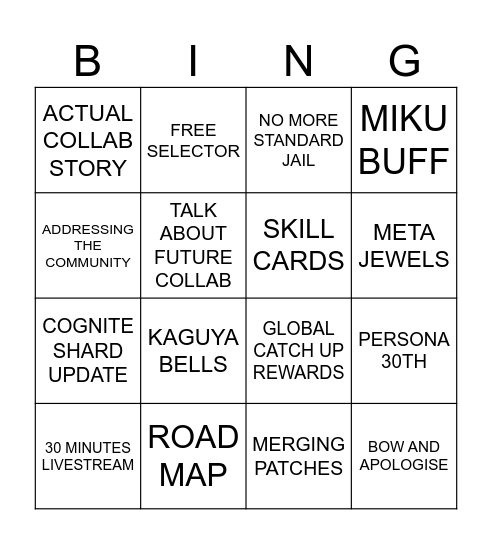 EMERGENCY?! Bingo Card