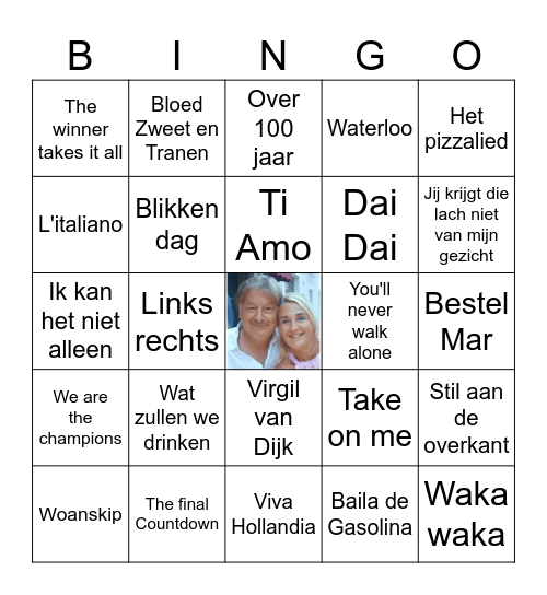 Niek en Janneke Bingo Card