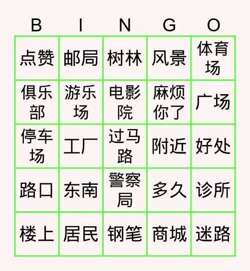 Chapter 10 IGCSE Bingo Card