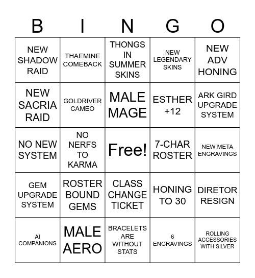 LOA ON SUMMER Bingo Card