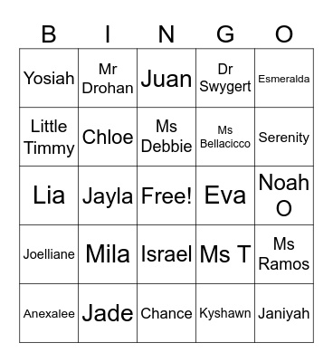 HR 25 Bingo Card