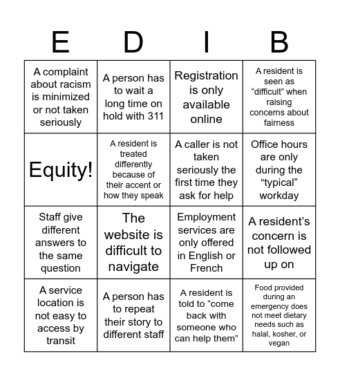 Barrier Bingo Card